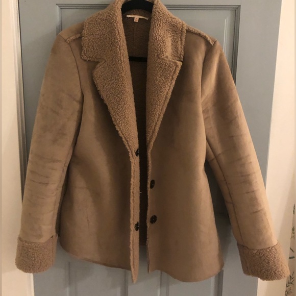 Faux suede/shearling coat - Picture 1 of 6
